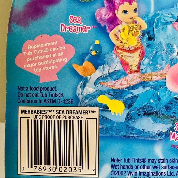 MERBABIES SEA DREAMER Mermaid Doll Bathtub Tints RARE Vintage 2002 - Picture 5 of 12
